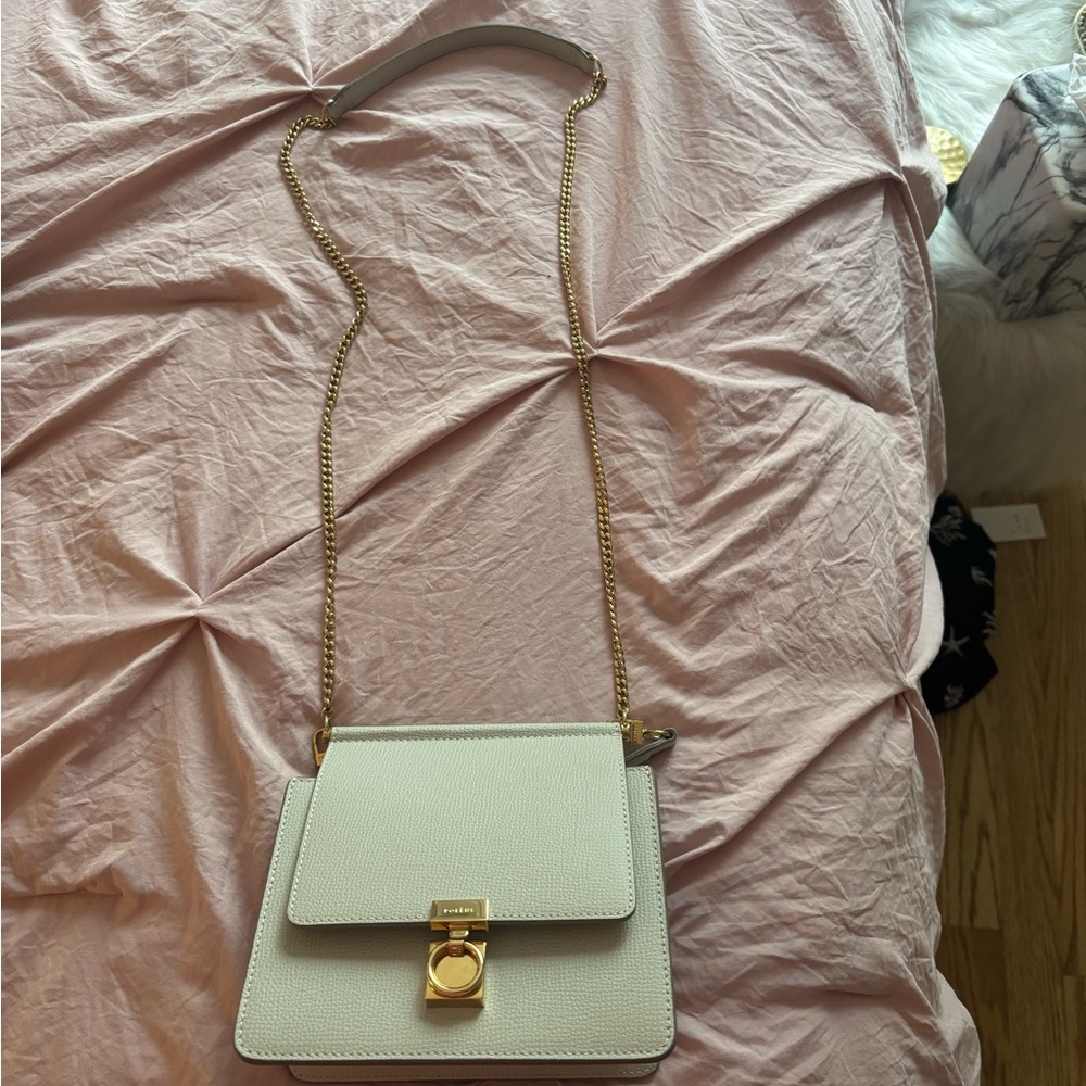 Polene Cream Crossbody Bag with Minimalist Design